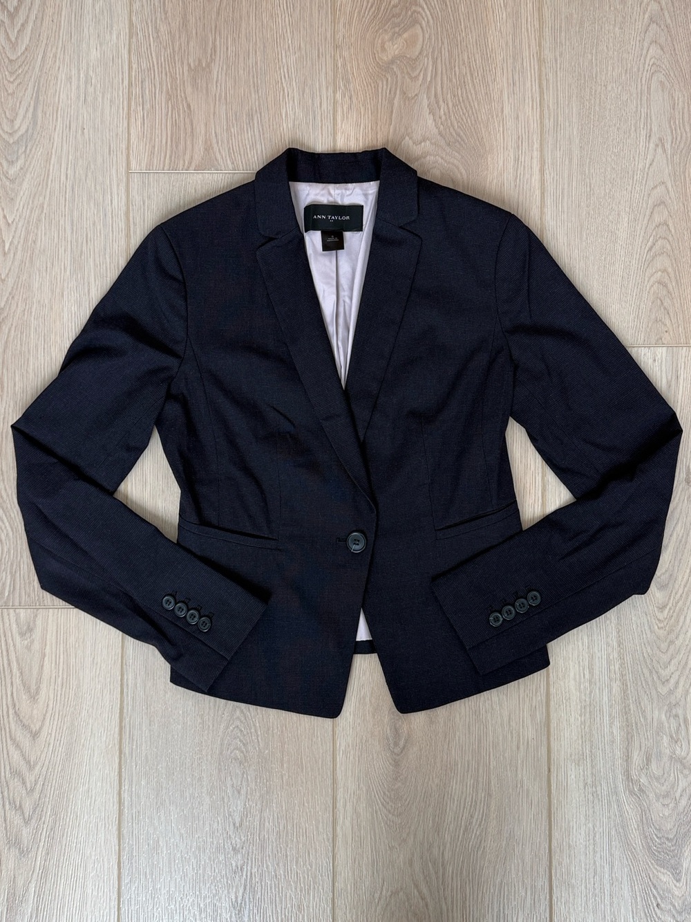 Dark Purple Blazer Jacket Ann Taylor Plum Academia Workwear Fall Minimalism Sz 0